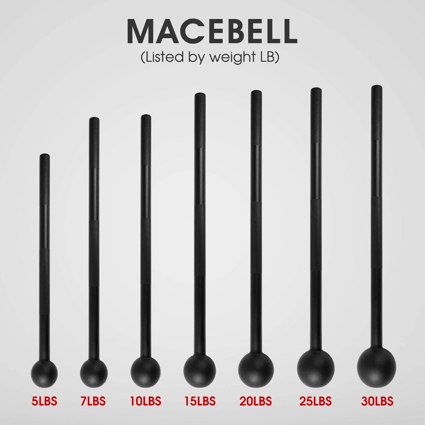 Steel Mace Bell for Strength Training, Support Full Body, Muscles, Shoulder, Grips & Forearms Workouts, Stretching 5, 7, 10, 15, 20, 25, 30 LB for Woman & Man