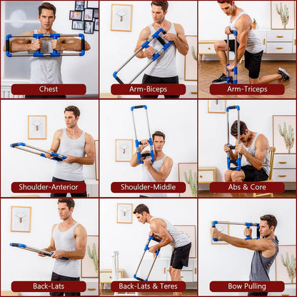 Push down Bar Chest Trainer - Home Workout Equipment for Chest, Arm, Shoulder, Abs and Back - Chest Exerciser Home Gym Strength Trainer