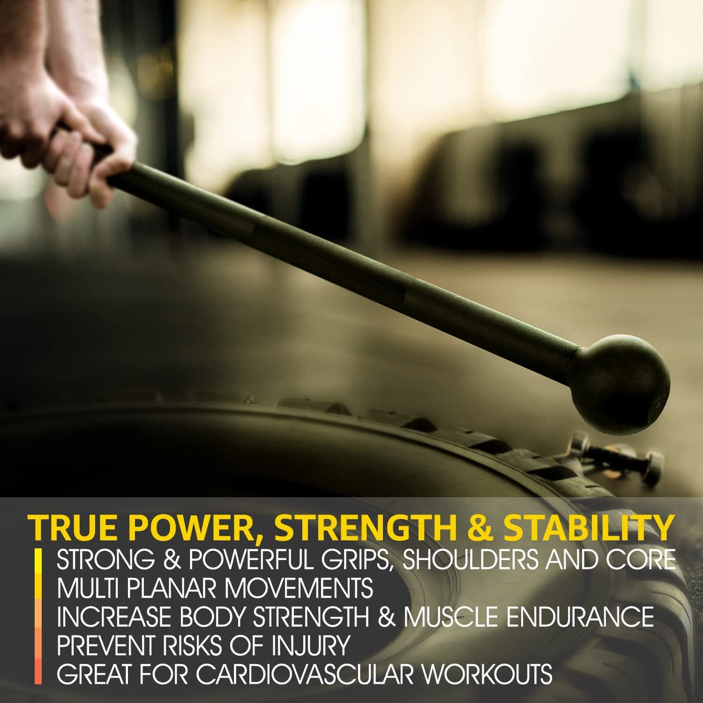 Steel Mace Bell for Strength Training, Support Full Body, Muscles, Shoulder, Grips & Forearms Workouts, Stretching 5, 7, 10, 15, 20, 25, 30 LB for Woman & Man