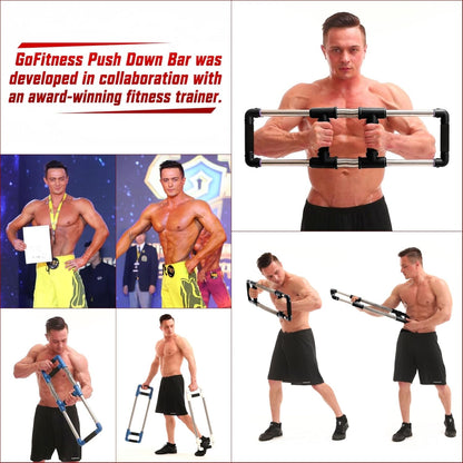 Push down Bar Chest Trainer - Home Workout Equipment for Chest, Arm, Shoulder, Abs and Back - Chest Exerciser Home Gym Strength Trainer