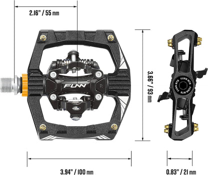 Ripper Mountain Bike Clipless Pedals, Rocker Clip/Spring-Loaded Clip-In Mechanism, Compatible with SPD Cleats, 9/16" Crmo Axle Bicycle Pedals for Mtb/Gravel Cycling