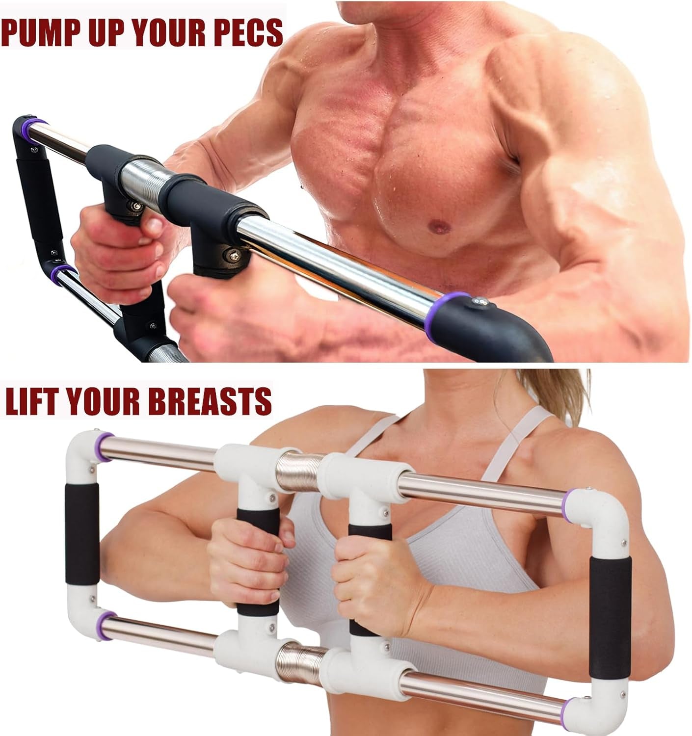 Push down Bar Chest Trainer - Home Workout Equipment for Chest, Arm, Shoulder, Abs and Back - Chest Exerciser Home Gym Strength Trainer