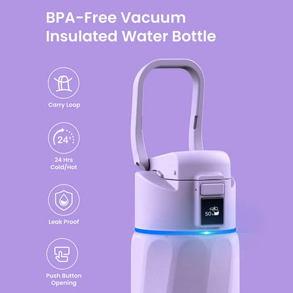 Waterh Boost Smart Water Bottle: 32 Oz Hydration Tracker with APP & Insulation