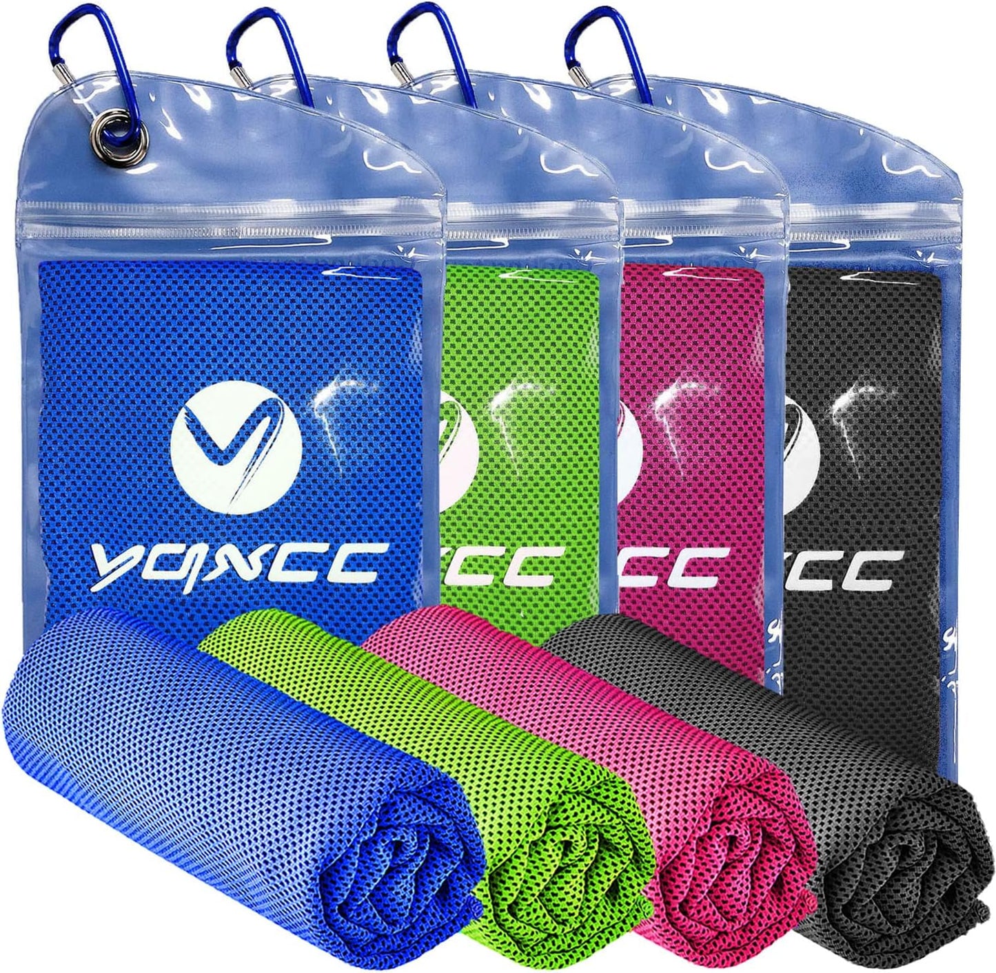 Ultimate Cooling Towels 4-Pack | 47"x12" Ice Cool Microfiber for Neck | Soft & Breathable for Yoga, Sports, Gym, Camping & More