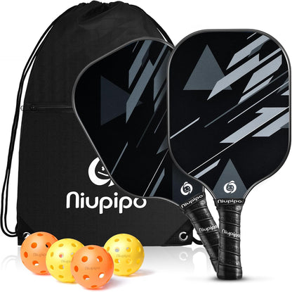 Premium USAPA Approved Pickleball Paddle Set - Lightweight Fiberglass Paddles with Balls & Bag, Perfect for Beginners!