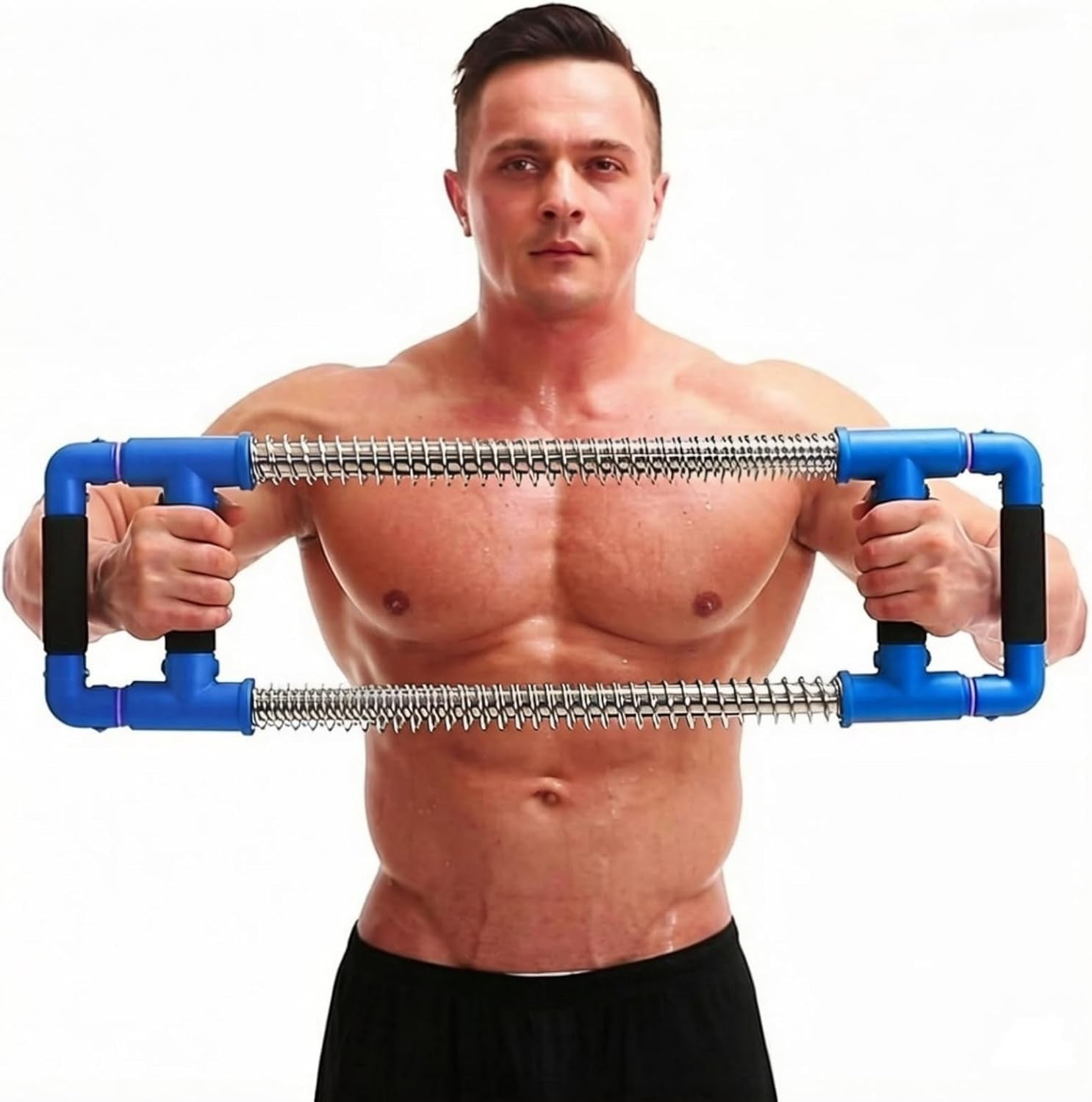 Push down Bar Chest Trainer - Home Workout Equipment for Chest, Arm, Shoulder, Abs and Back - Chest Exerciser Home Gym Strength Trainer